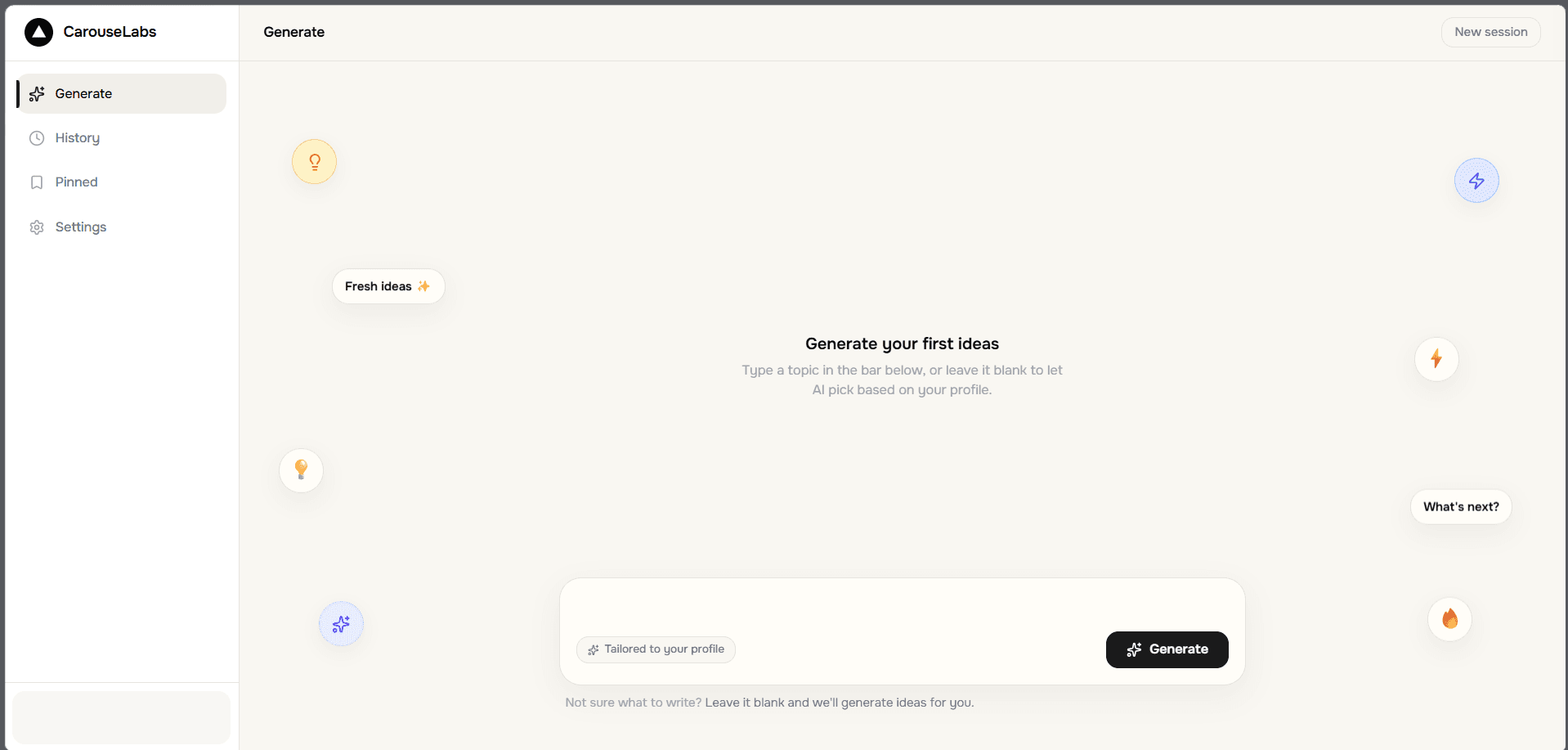 CarouseLabs idea generation — fueling linkedin carousel maker